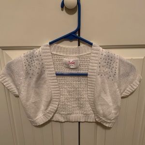 New children’s place girls white cardigan